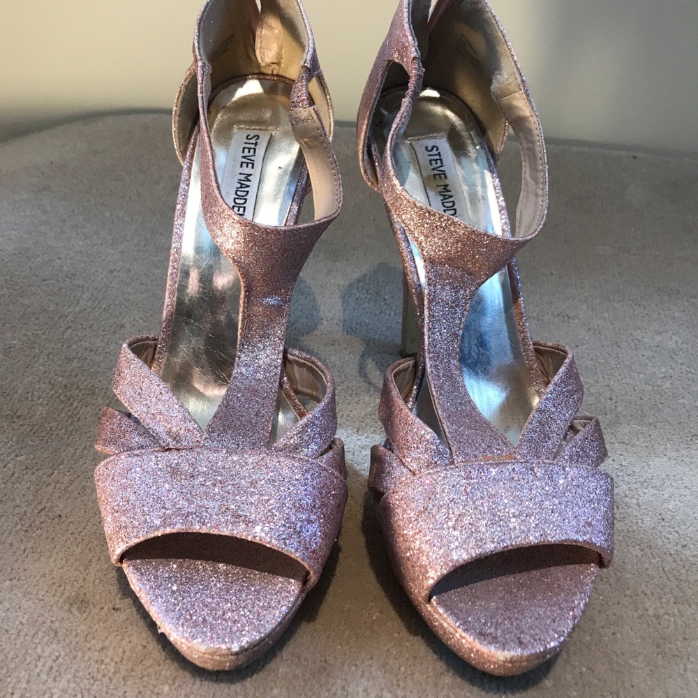 Steve Madden pink glitter heels